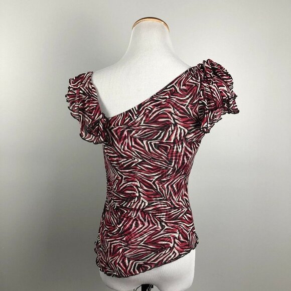 Diane Von Furstenberg Frilly Silk Ruched Blouse M/L Runs Small - Picture 7 of 12